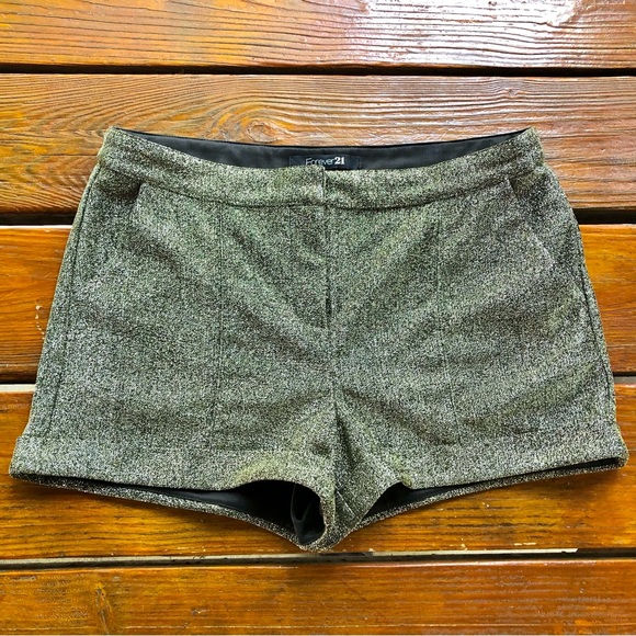 Metallic Sparkling Gold Lurex Shorts, Large - Picture 2 of 6